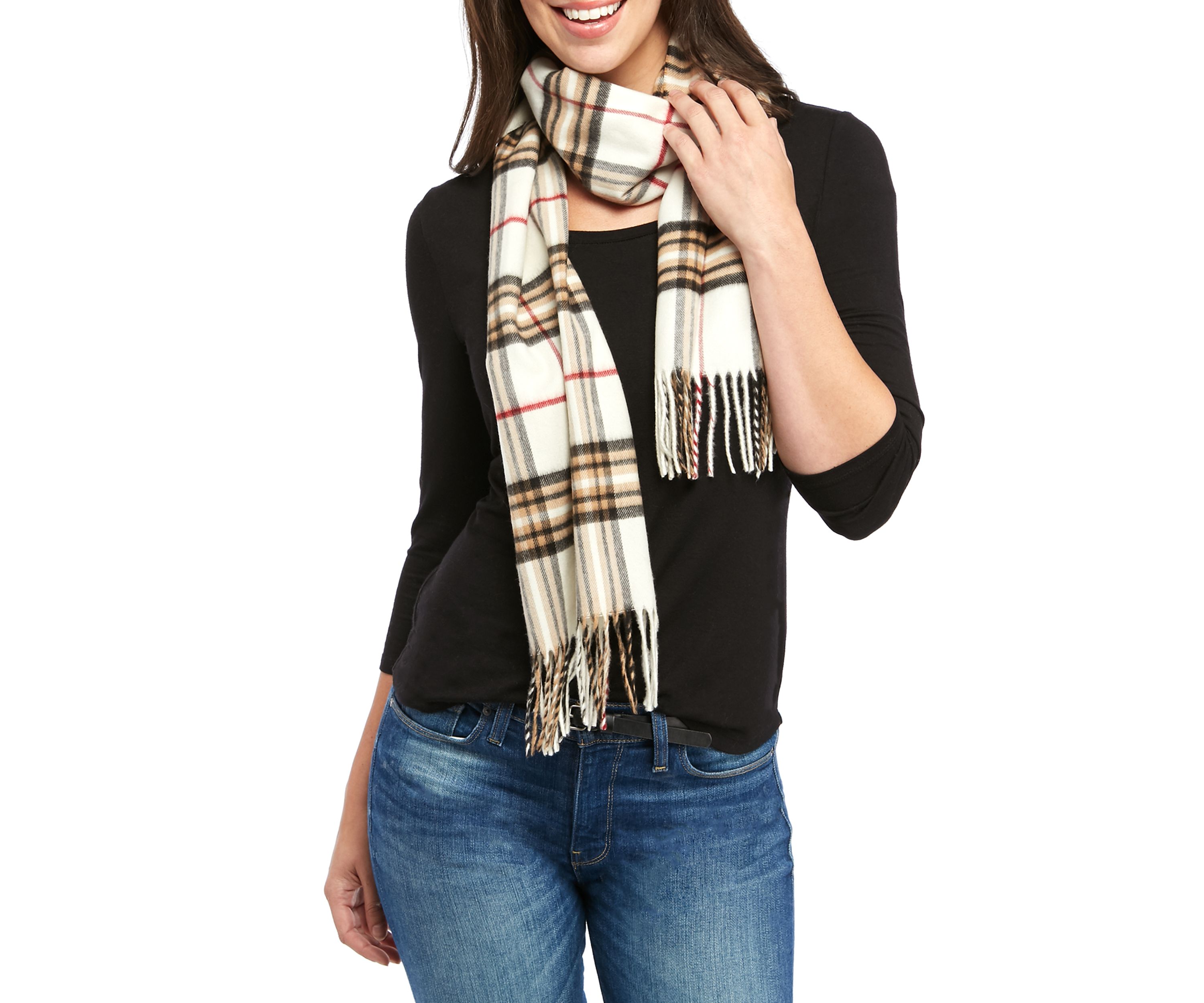 Fraas Plaid Cashmink Scarf