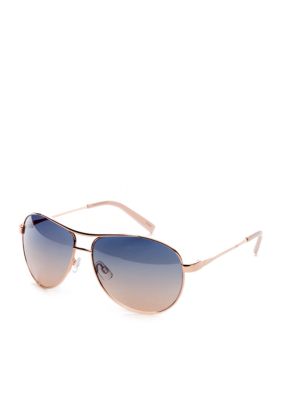 Jessica Simpson Women's Classic Aviator Sunglasses, Gold