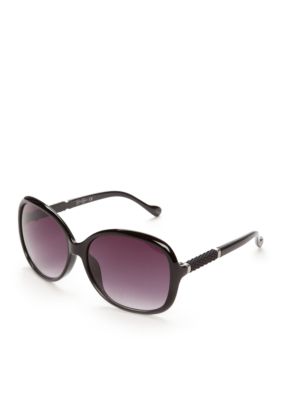 Jessica Simpson Women's Large Quilted Sunglasses, Black