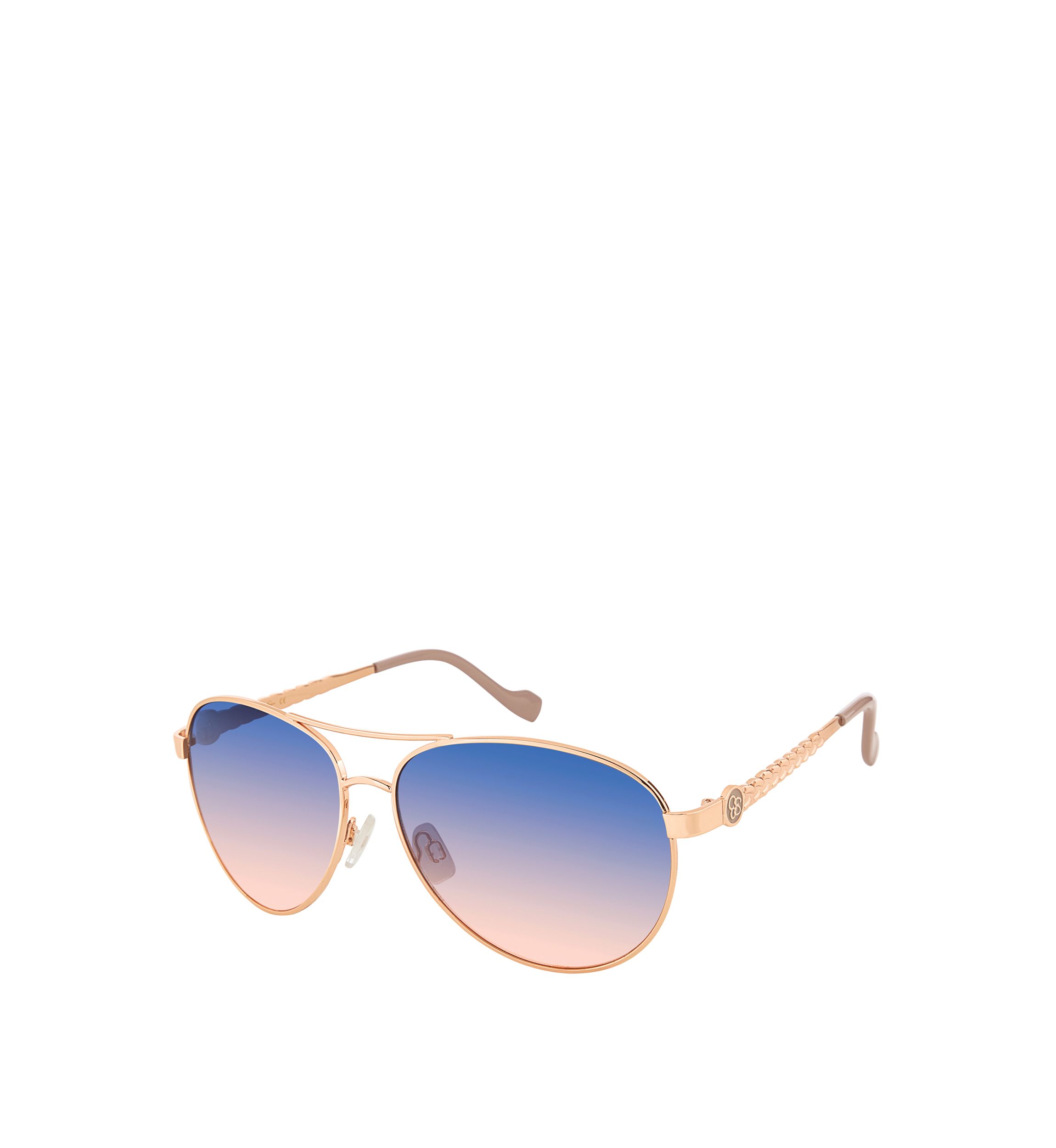 Metal Aviator Logo Sunglasses
