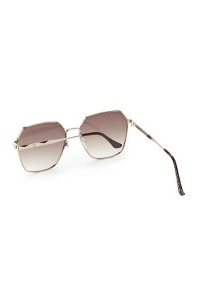 Metal Geometric Frame Sunglasses