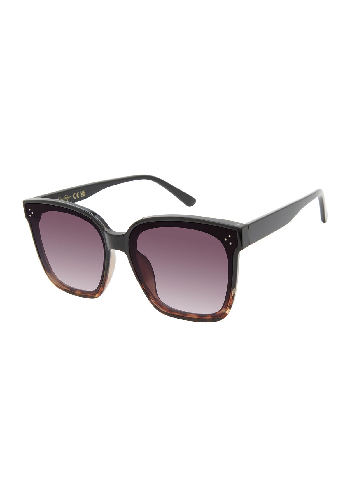 Plastic Flush Lens Rectangular Sunglasses