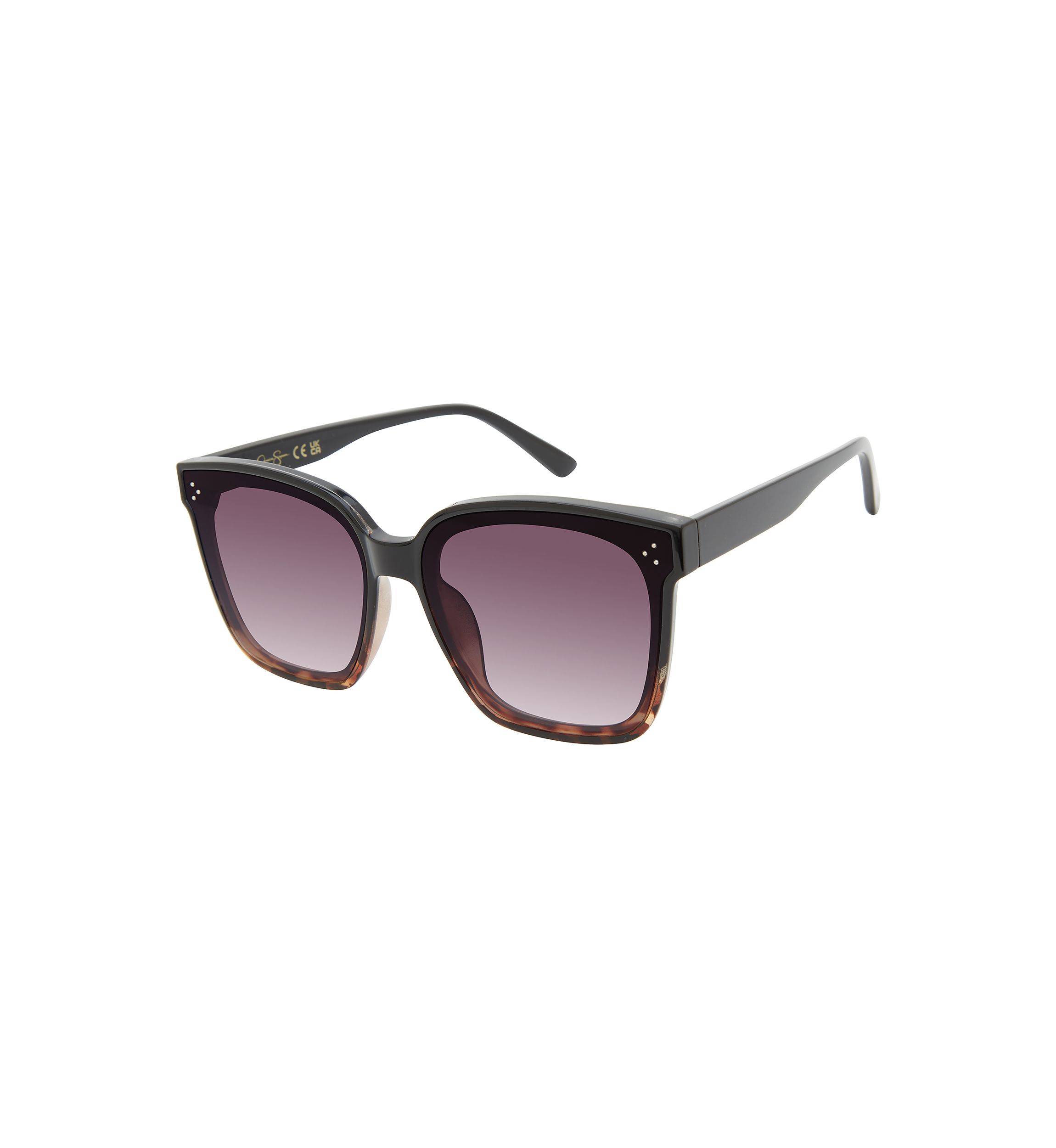 Plastic Flush Lens Rectangular Sunglasses