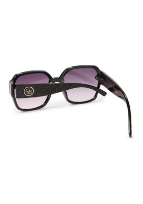 Plastic Flush Lens Square Sunglasses