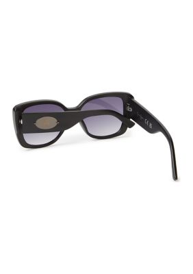 Plastic Flush Lens Wide Cat Eye Sunglasses