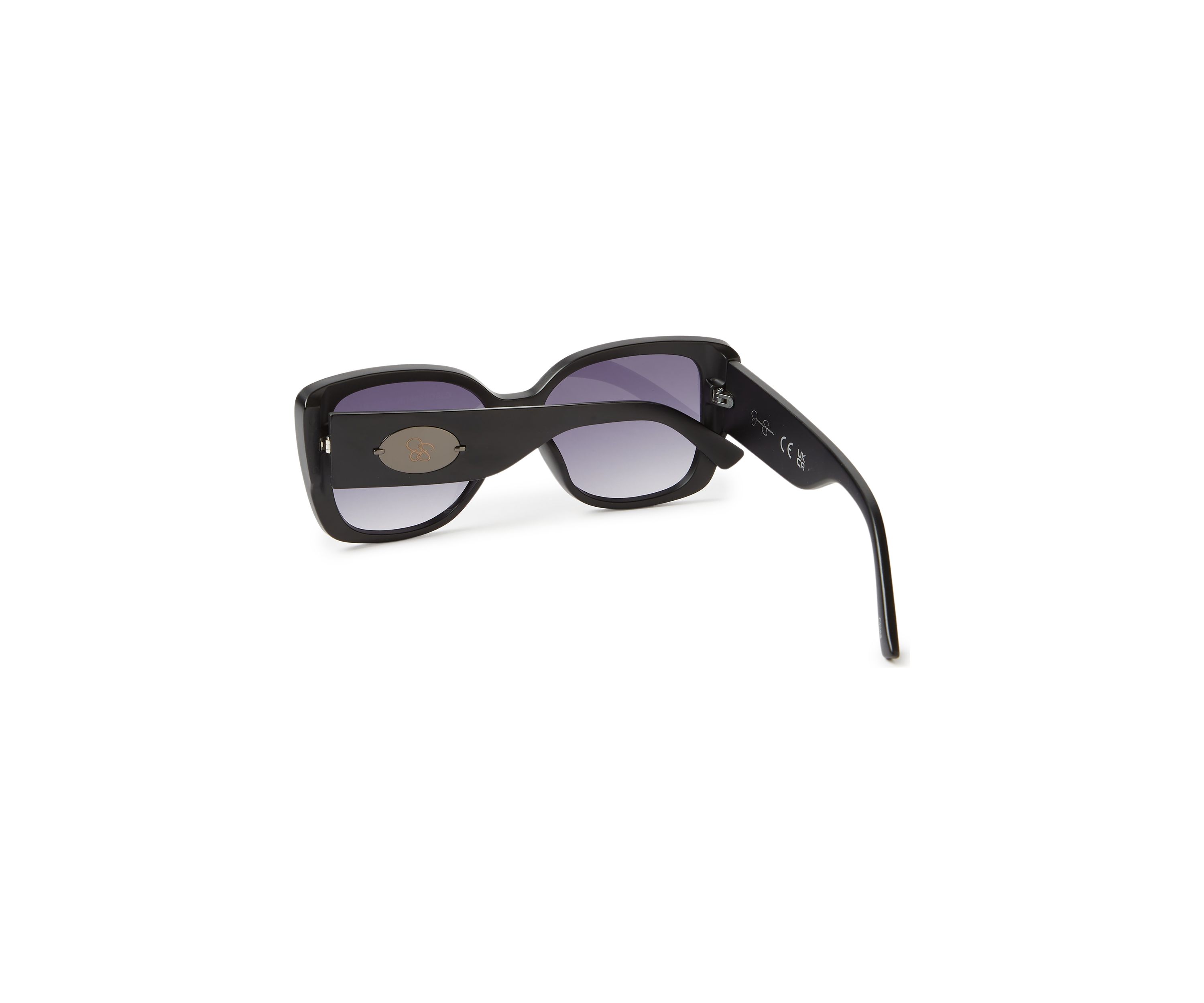 Plastic Flush Lens Wide Cat Eye Sunglasses