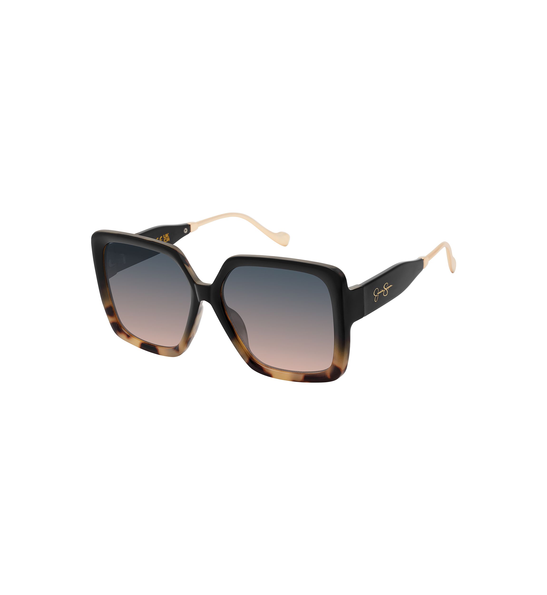 Jessica Simpson Oversized Square Sunglasses Black Frame Brown Lenses New Jessica Simpson Oversized Sunglasses J6077 Brown Ombre New  main image 4