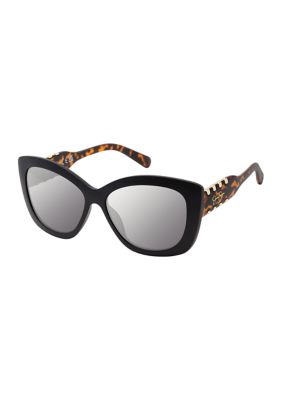 Jessica Simpson Women's Cat Eye Whipstitch Sunglasses