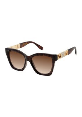 Jessica Simpson Women's Cat Eye Metal Square Sunglasses
