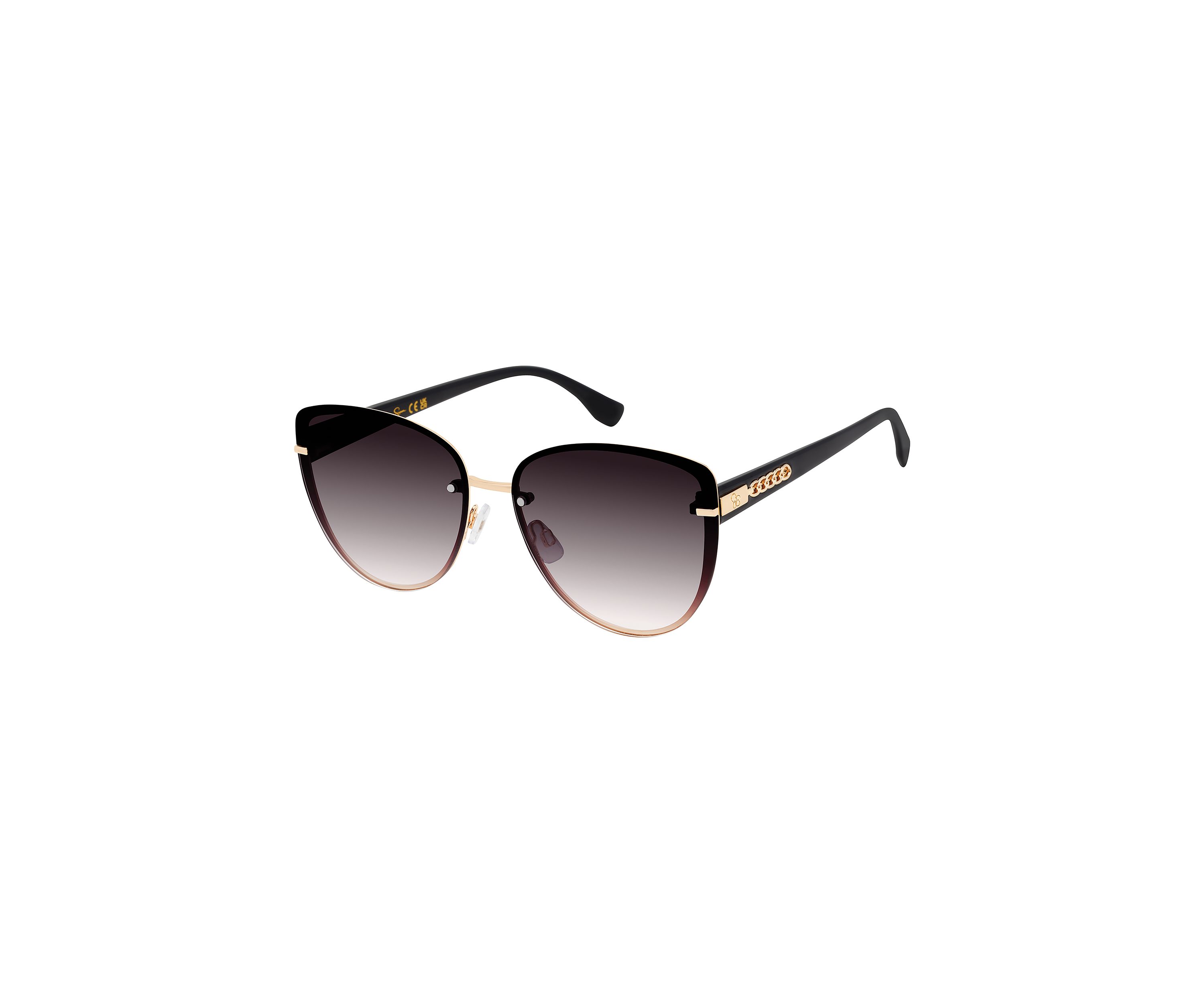 Plastic Rimless Cat Eye Sunglasses