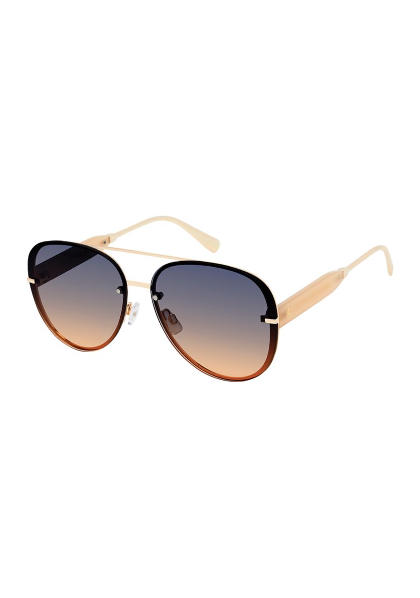 Jessica Simpson Frameless Sunglasses Glamorous Frameless Shield Sunglasses in Gold & Tortoise  main image 4
