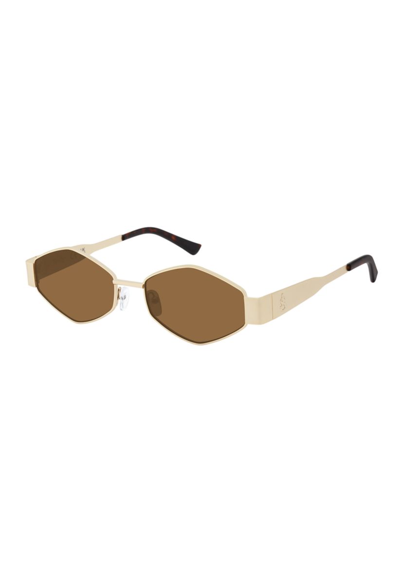 Jessica Simpson Metal Geo Gold Sunglasses | Belk display picture 3