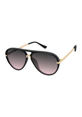 NWT Jessica Simpson Aviator Metal Temple Sunglasses Rimless Metal Aviator Shield Sunglasses in Rose Gold  main image 4