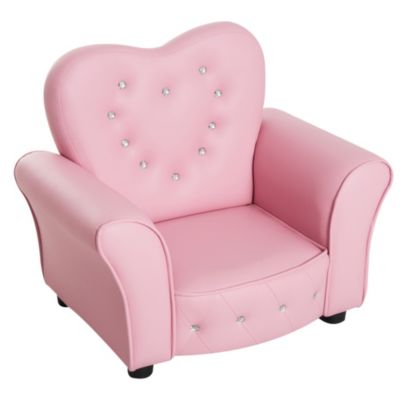 Qaba Kids Sofa Toddler Tufted Upholstered Sofa Chair Princess Couch ...