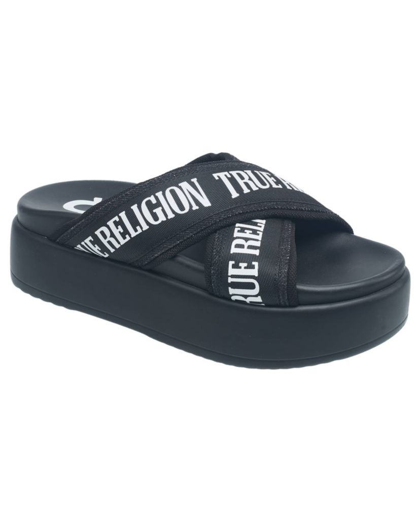 Alia Cross Strap Slip on Platform Sandal