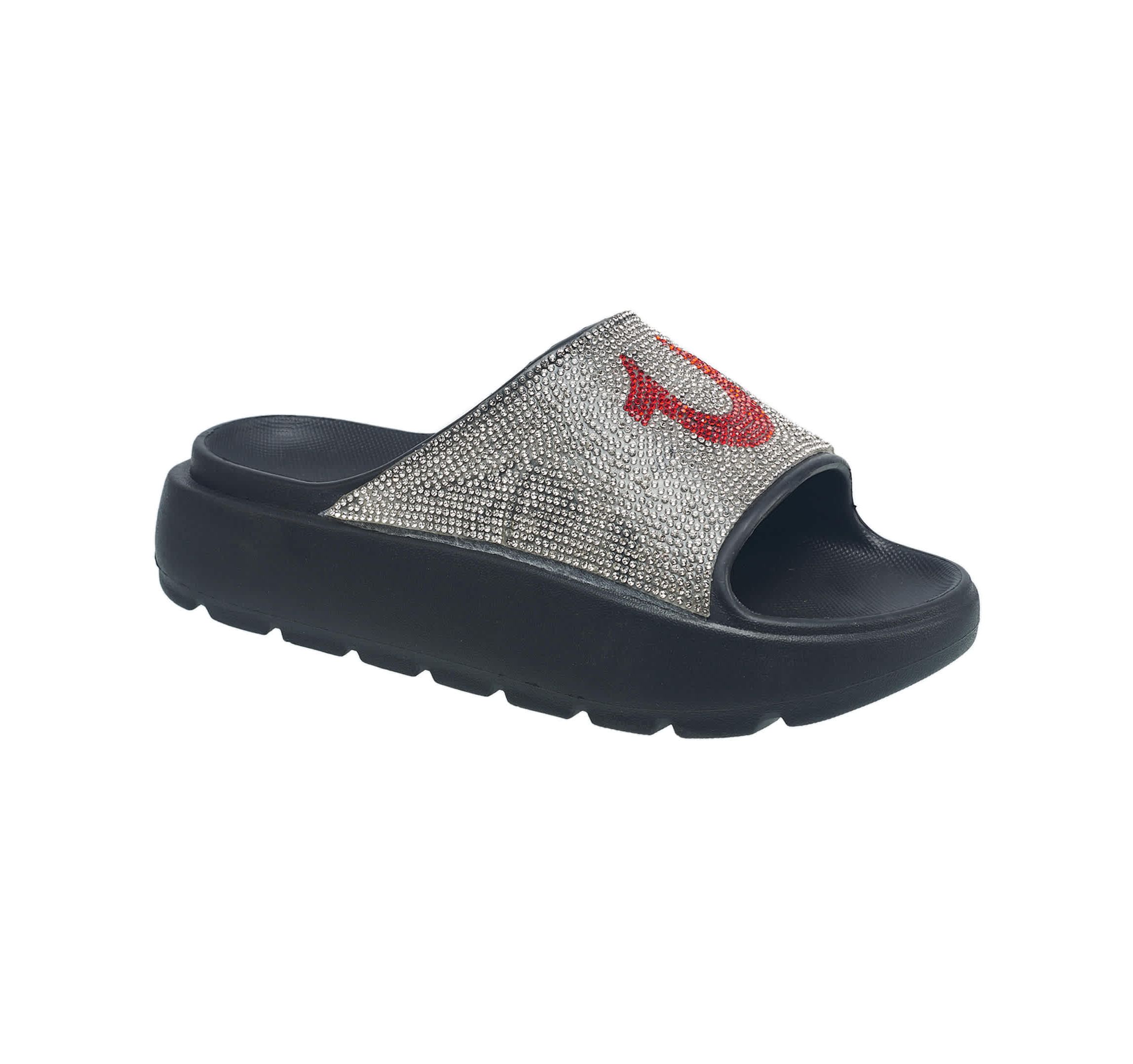 Ladies Stallion Rhinestone Logo Sandal