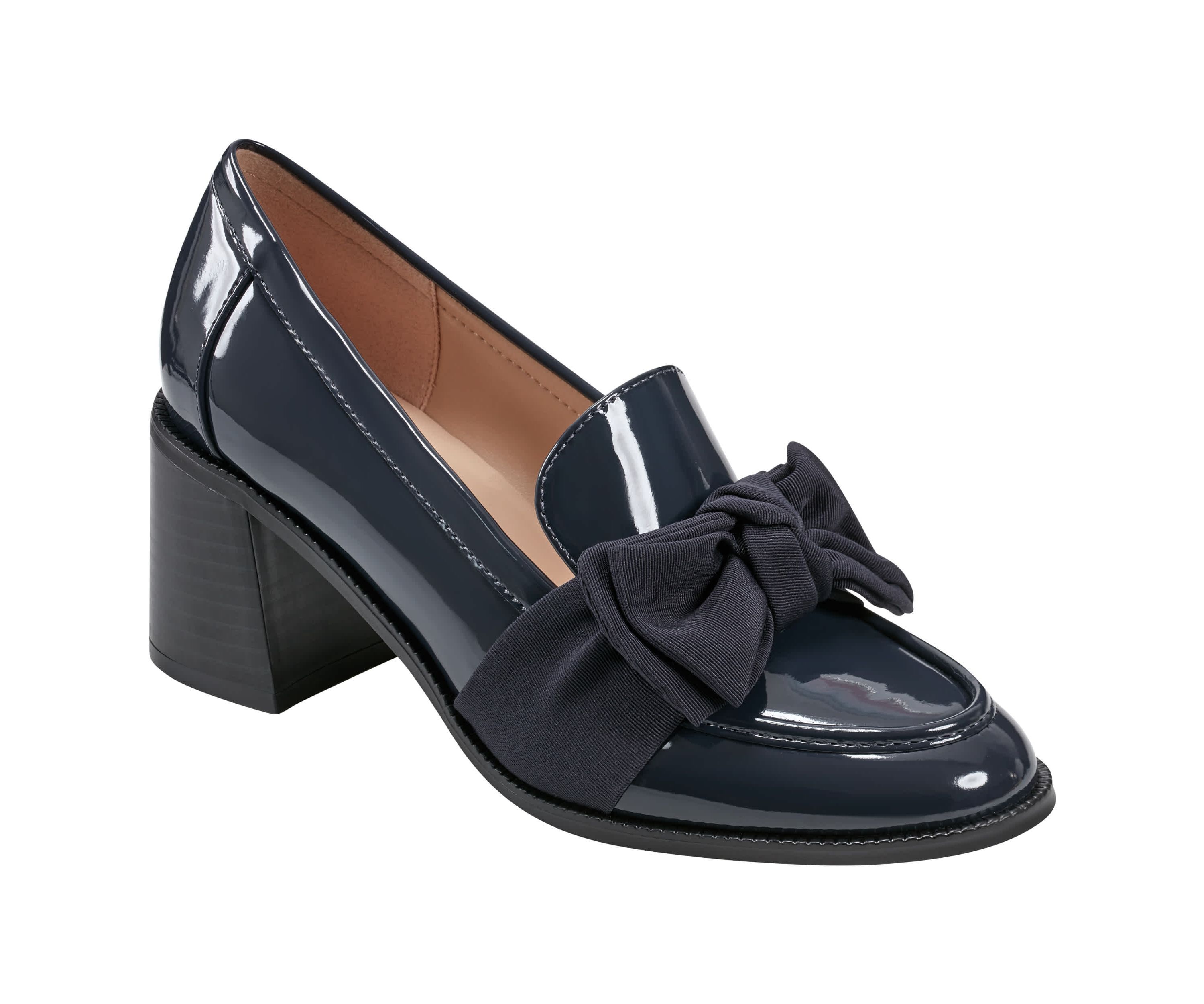 Korrar Stacked High Heel Bow Loafers