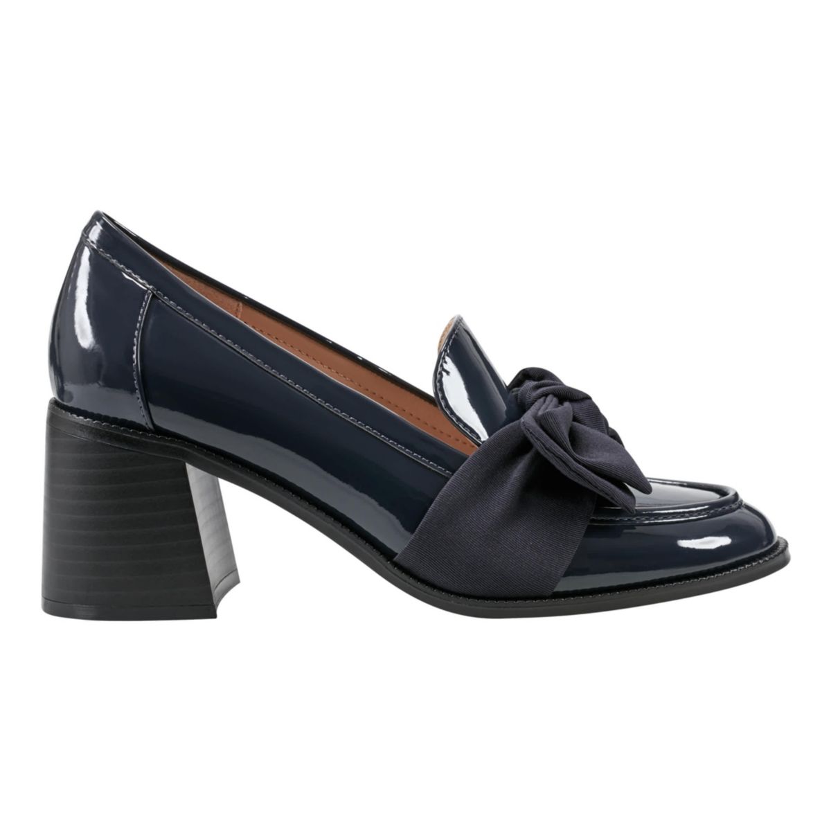 Korrar Stacked High Heel Bow Loafers