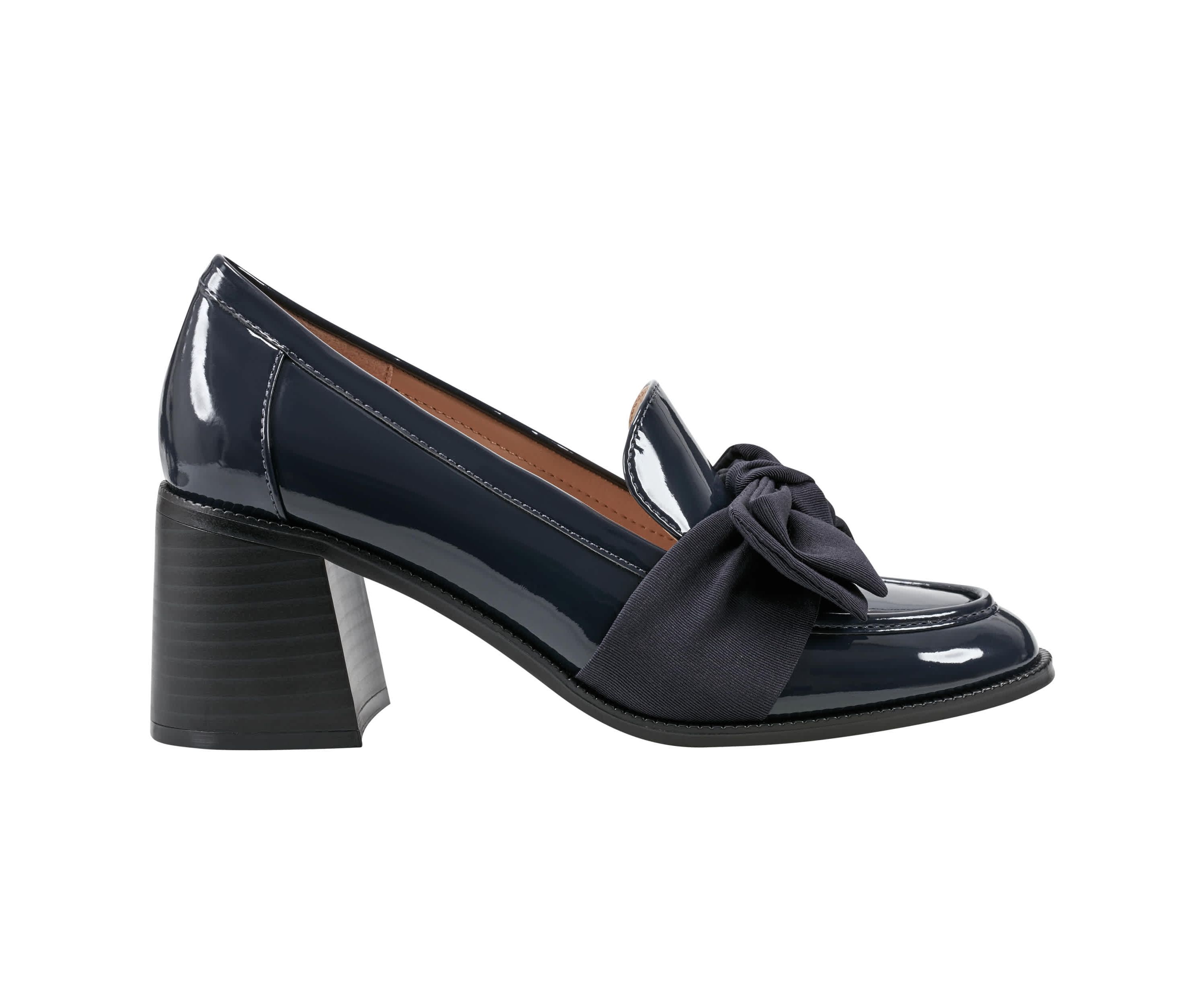 Korrar Stacked High Heel Bow Loafers