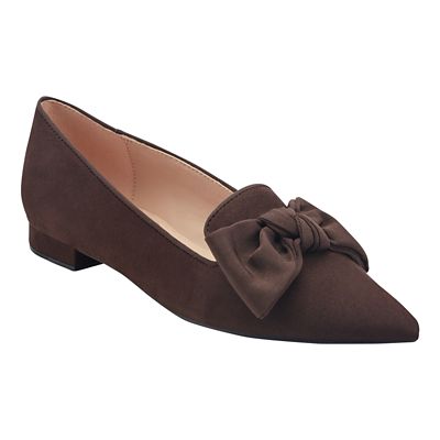 Bandolino Women's Auggie Pointy Toe Slip-on Dress Loafers, Dark Brown, 8.5M