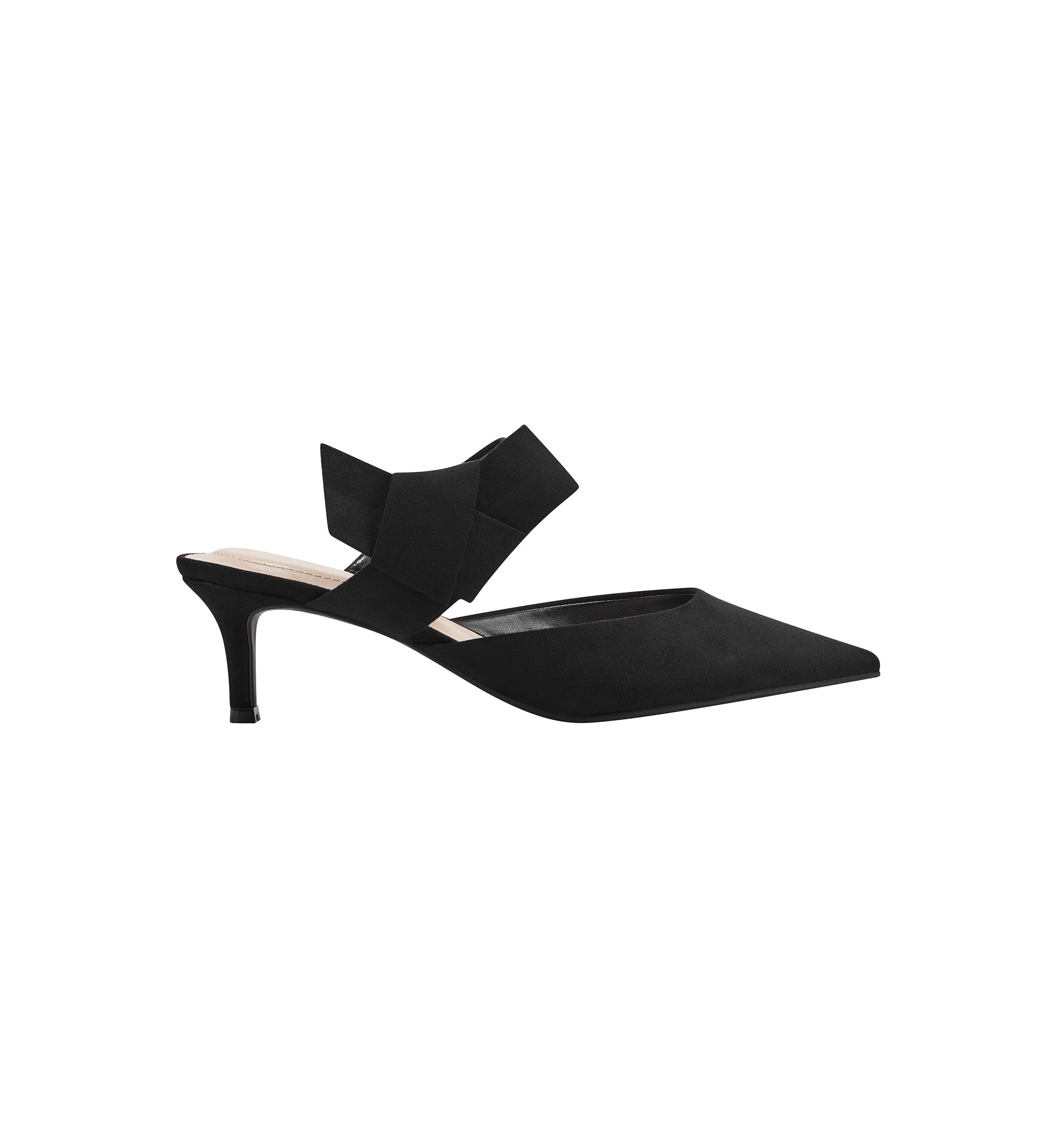 Millie Suede Bow Mule Pumps