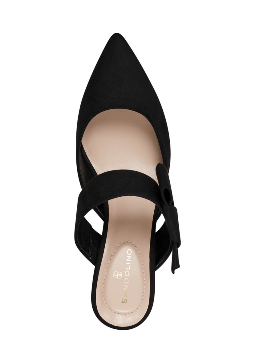 Millie Suede Bow Mule Pumps