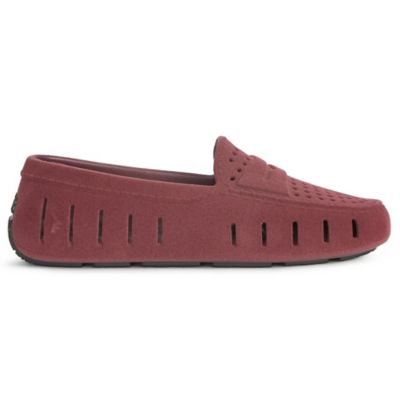 Floafers Women's Posh Driver Metallic Waterproof Loafer, Burgundy, 11M