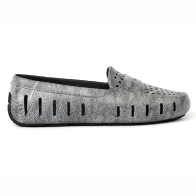 Floafers Women's Posh Driver Metallic Waterproof Loafer, Black, 10M
