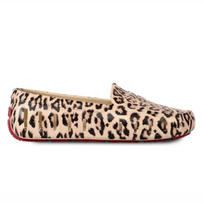 Floafers Women's Posh Driver Animal Print Waterproof Loafer, Red, 6M