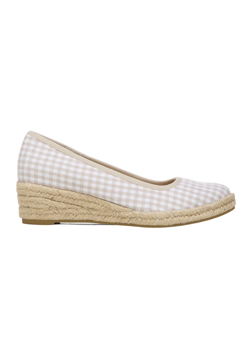 Karma Slip-On Shoes - Natural Gingham Fabric