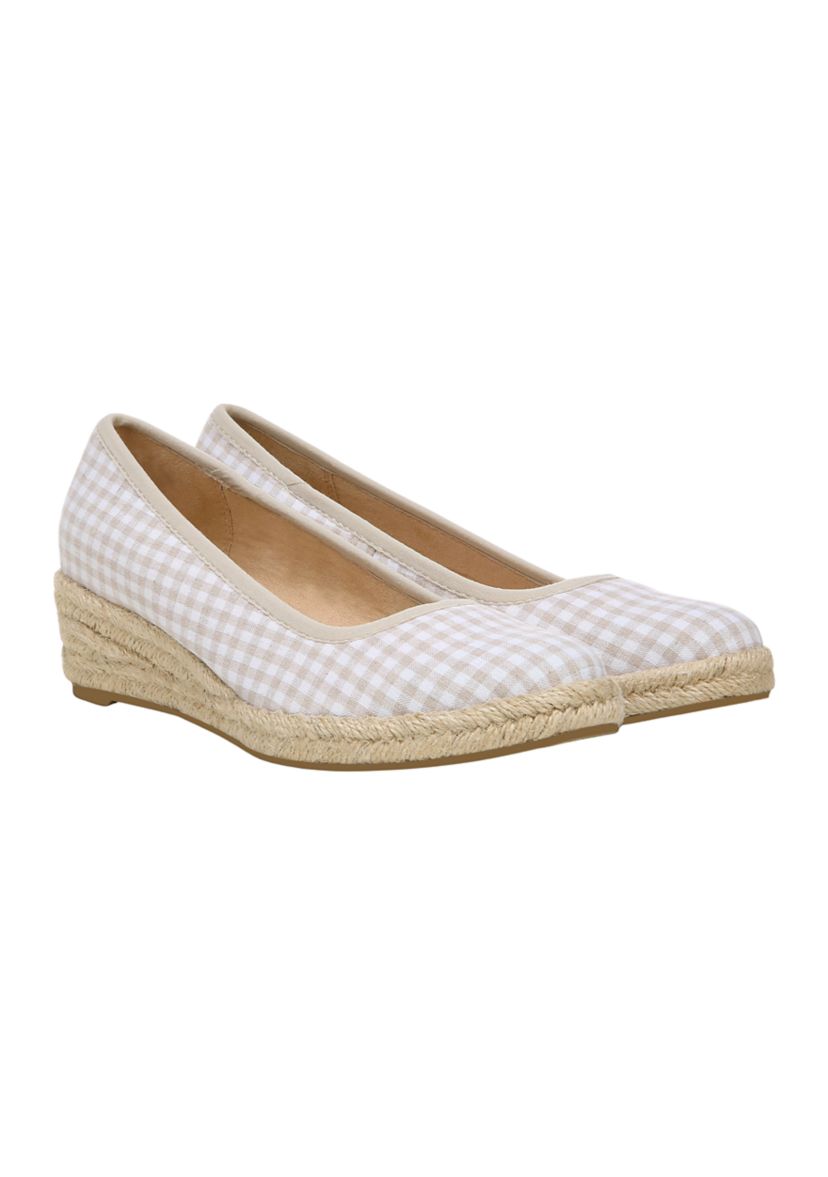Karma Slip-On Shoes - Natural Gingham Fabric