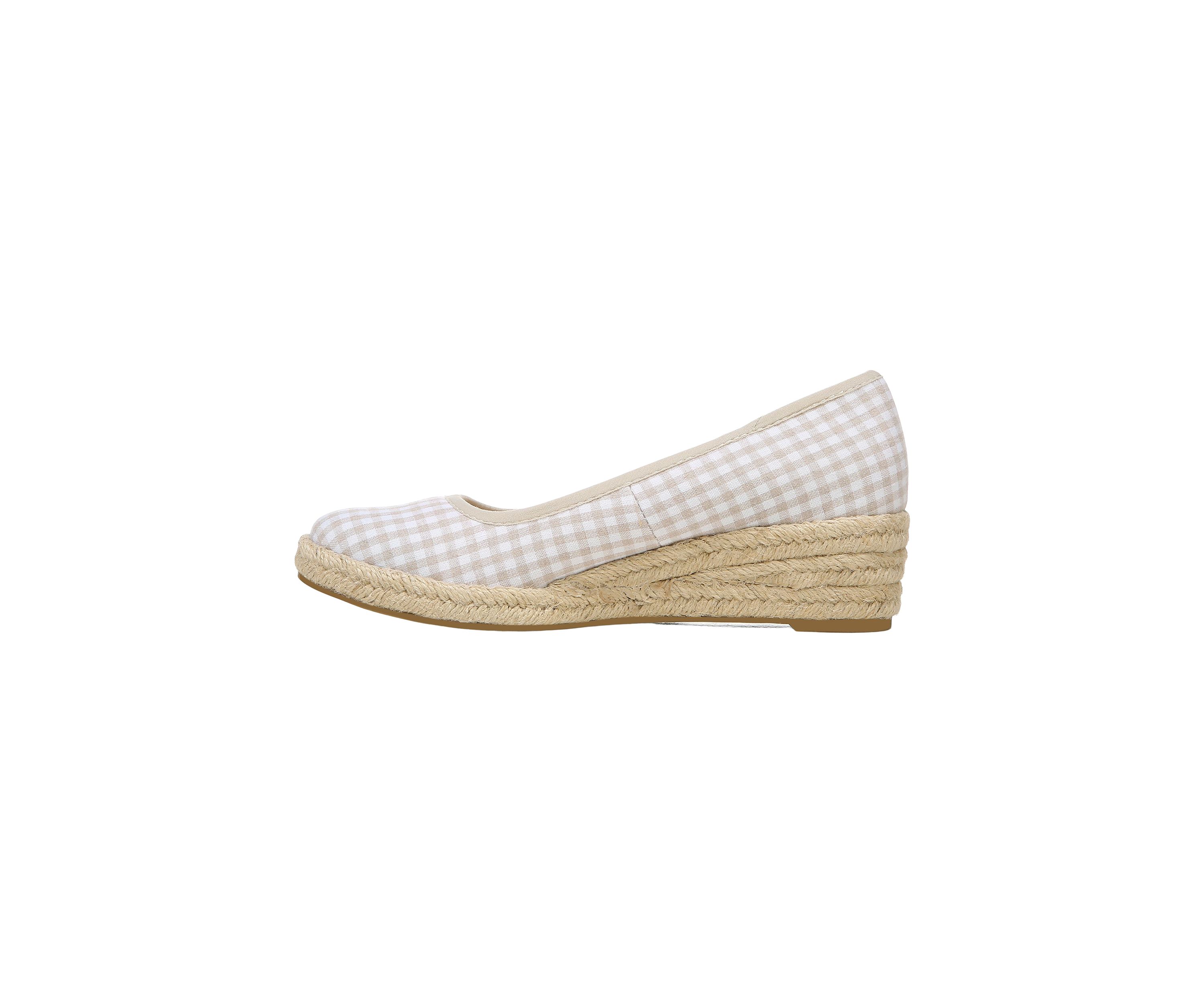 Karma Slip-On Shoes - Natural Gingham Fabric