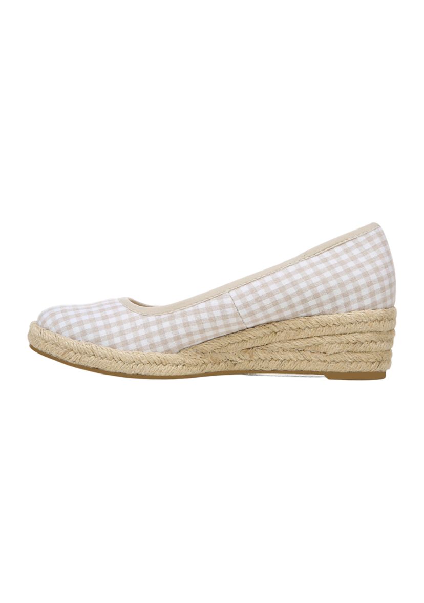 Karma Slip-On Shoes - Natural Gingham Fabric