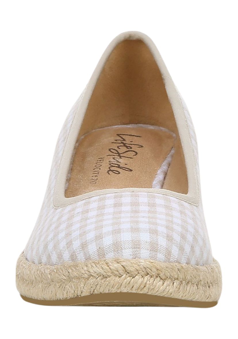 Karma Slip-On Shoes - Natural Gingham Fabric