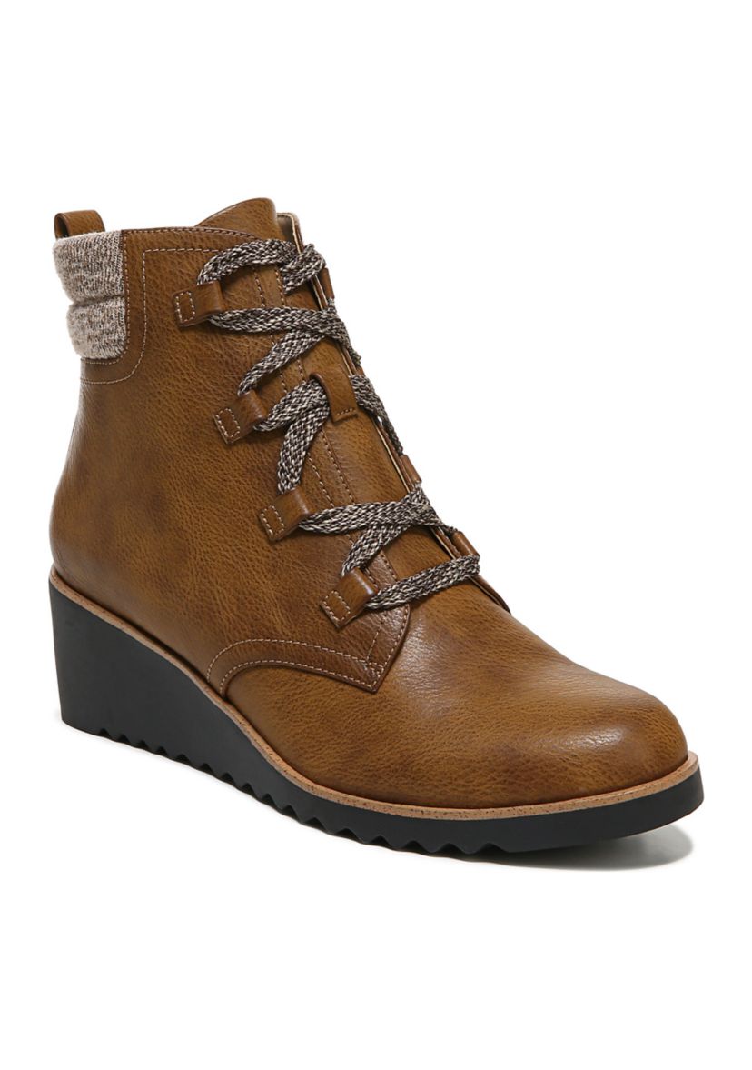 Zone Lace Up Wedge Bootie