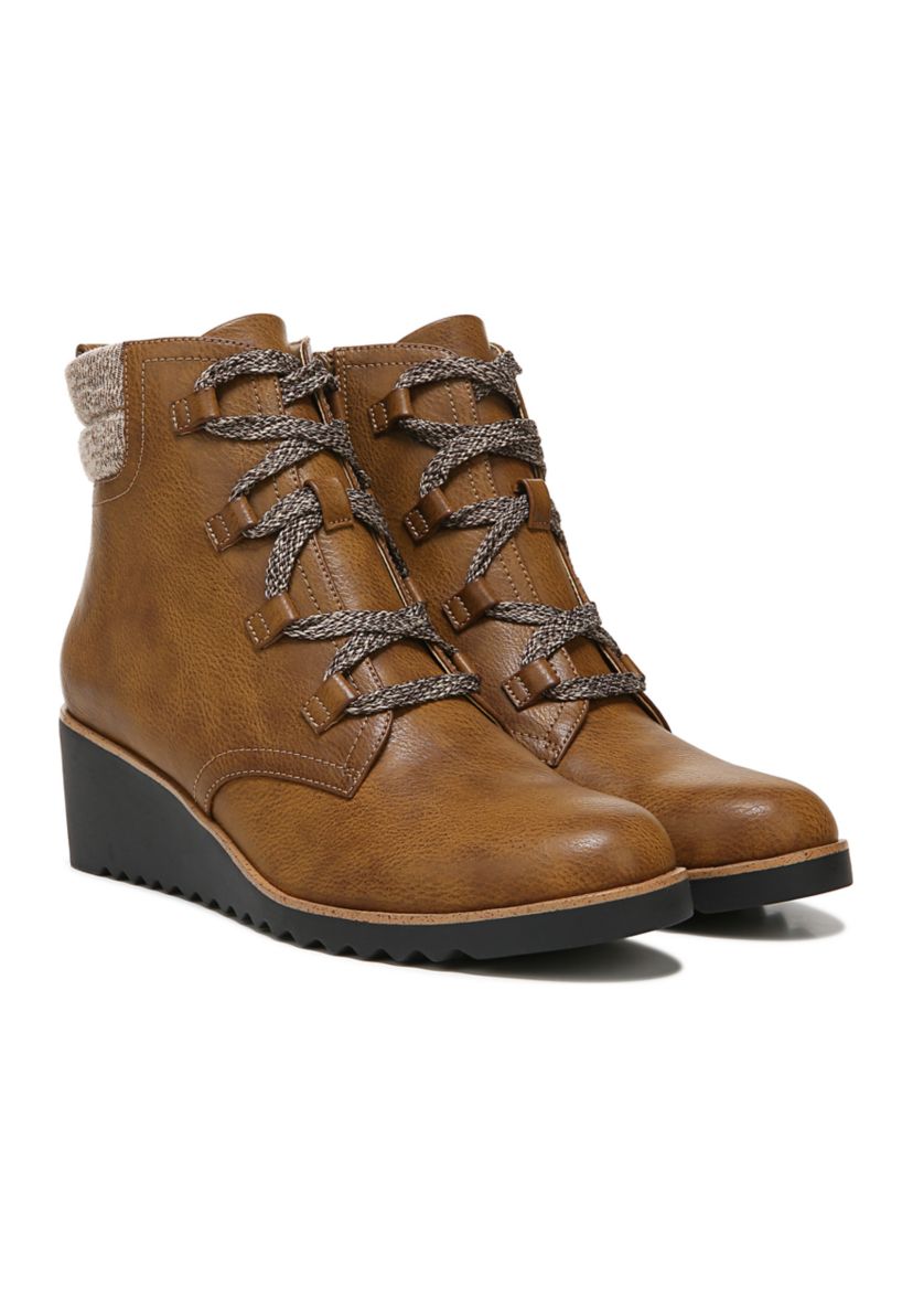 Zone Lace Up Wedge Bootie