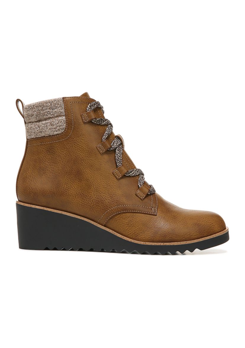 Zone Lace Up Wedge Bootie