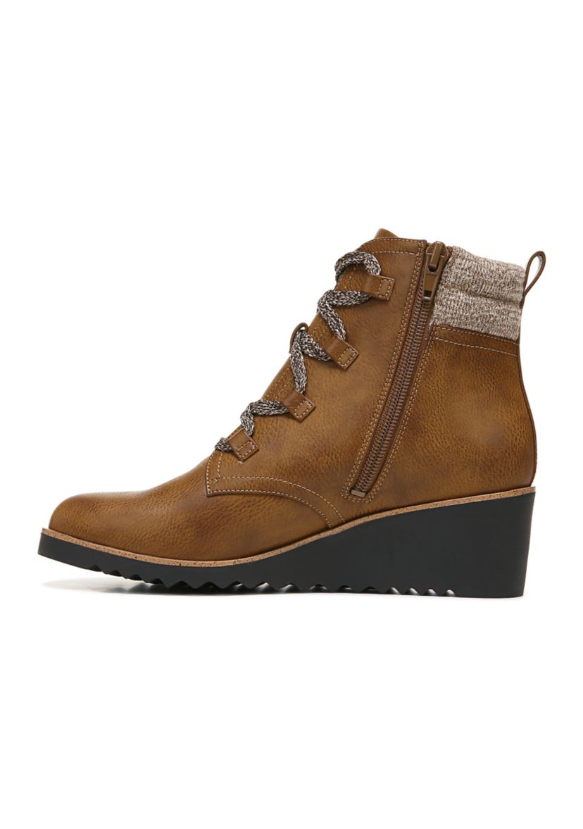 Zone Lace Up Wedge Bootie