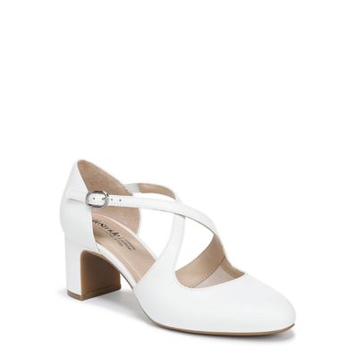 LifeStride Women's Tracy Strappy Pump, White, 9M