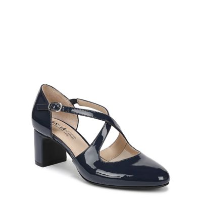 LifeStride Women's Tracy Strappy Pump, Navy Blue, 12W