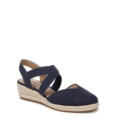LifeStride Women's Kimball Espadrille Wedge, Navy Blue, 6M