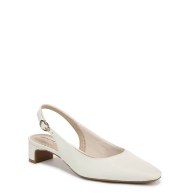 LifeStride Women's Lorena Slingback Pump, White, 7W