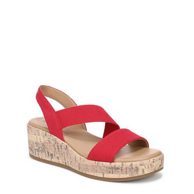 LifeStride Women's Odette Strappy Wedge Sandal, Red, 9W