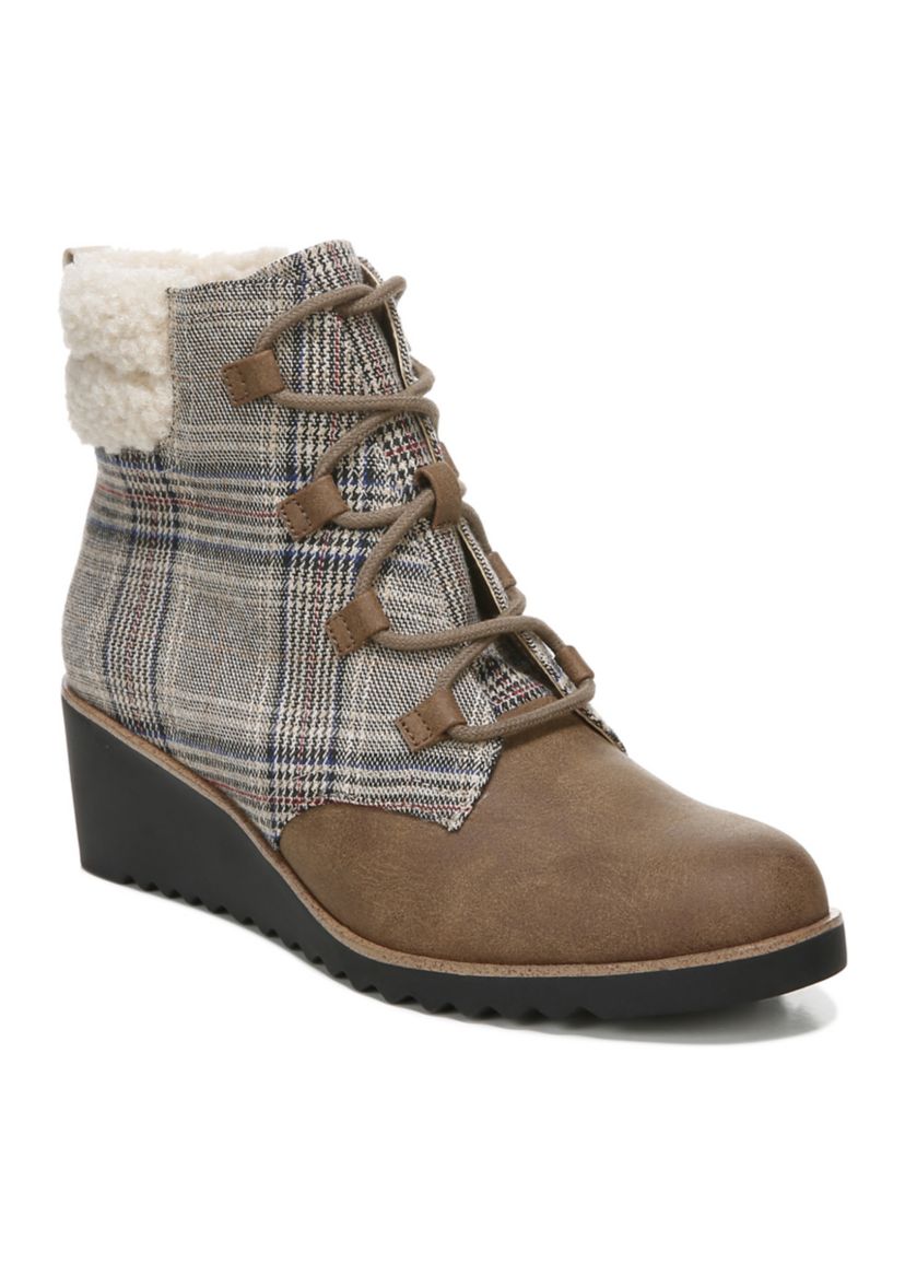 Zone Lace Up Wedge Bootie