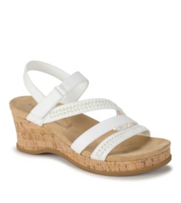 Baretraps Women's Ciara Wedge Sandal, White, 10M