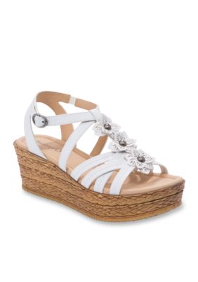 BareTraps Fuchsia White Wedge Sandal | belk