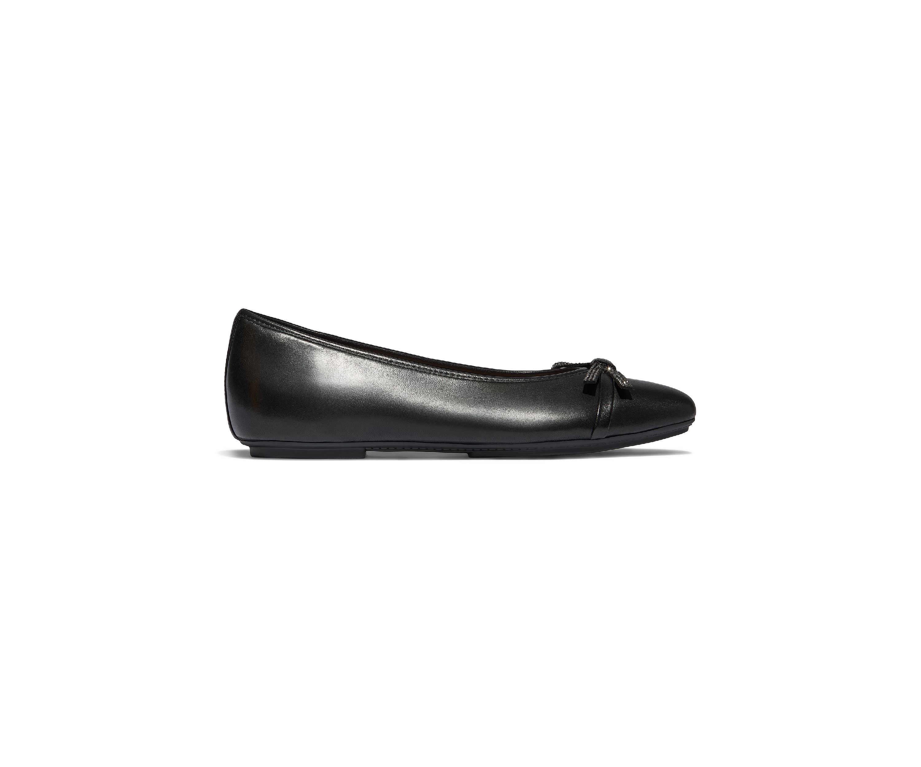 Delicato Glitz-Bow Leather Ballet Flats