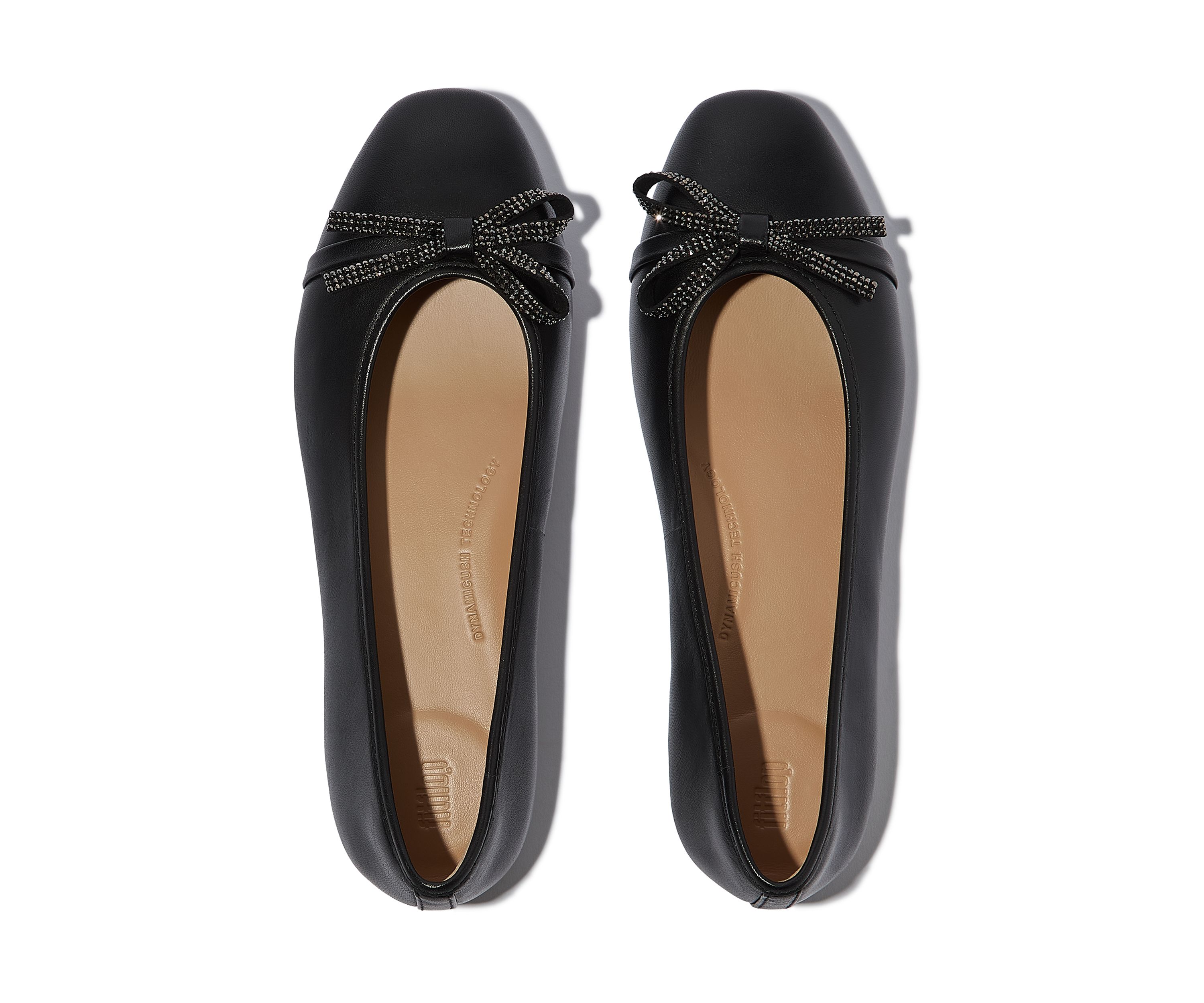 Delicato Glitz-Bow Leather Ballet Flats