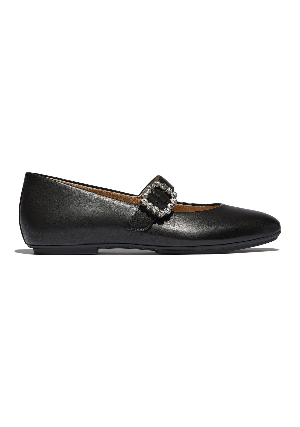 Delicato Crystal-Buckle Leather Mary Janes