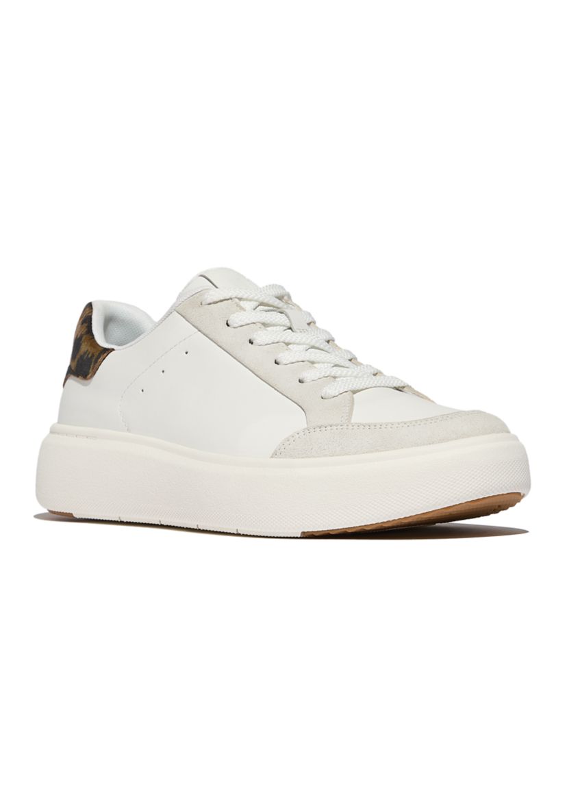 Leopard Backtab Leather and Suede Sneaker